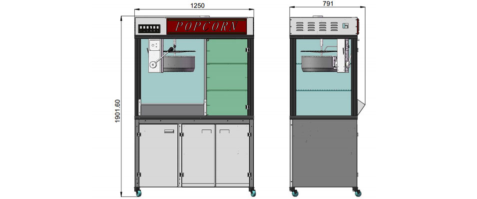 XFD Popcorn Machine With Showcases