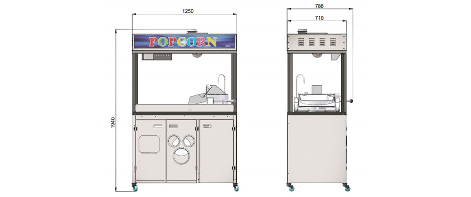 XFD Popper with Popcorn Buckets